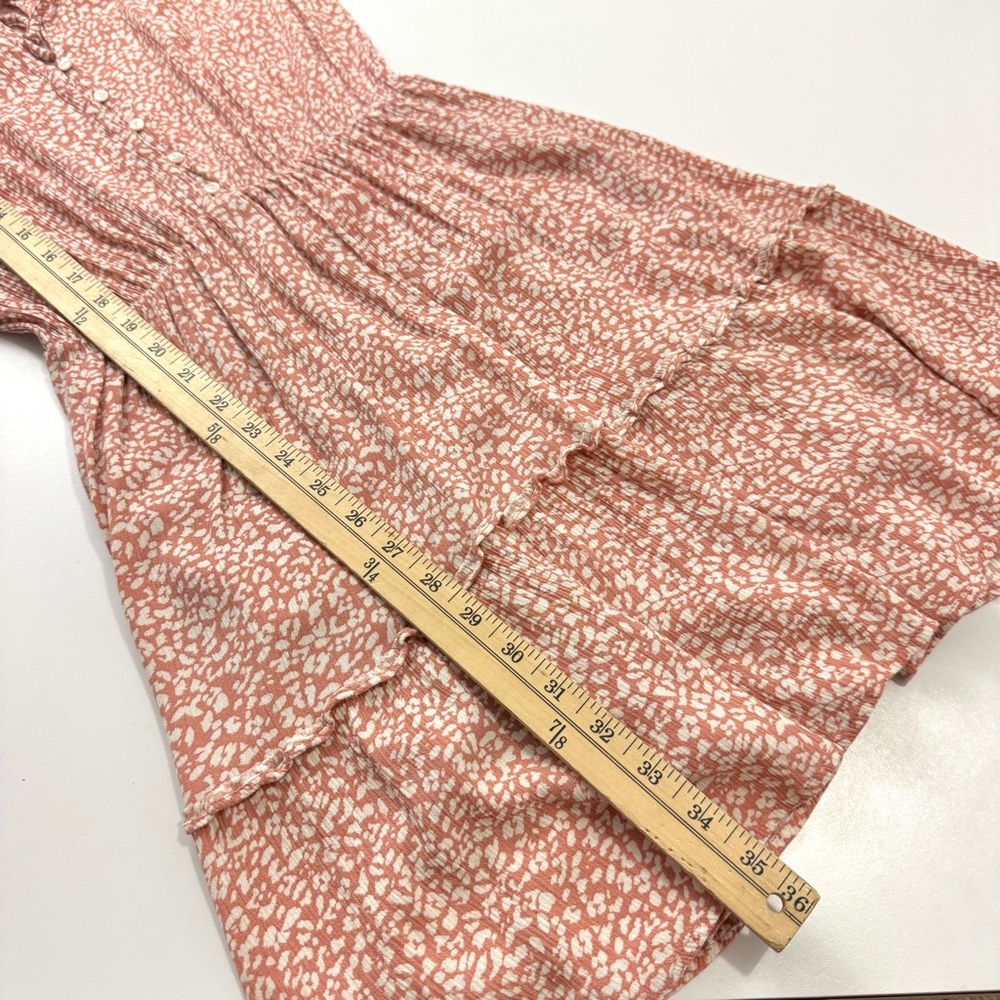 Abercrombie & Fitch Dress Ditsy Pink Leopard Mini Y2K 90s Summer Casual Sz M - Picture 12 of 13